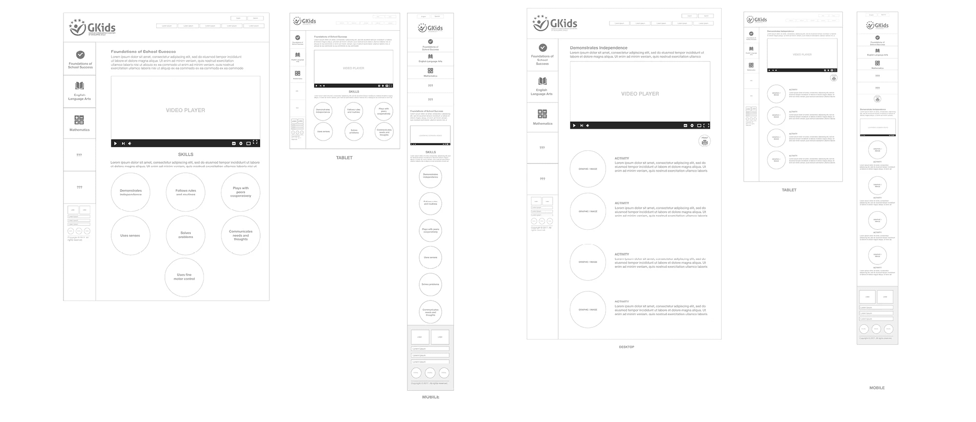 Wireframes — visual